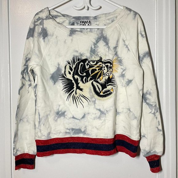 Pam & Gela Tie-Dye Tiger Sweatshirt - Picture 3 of 6